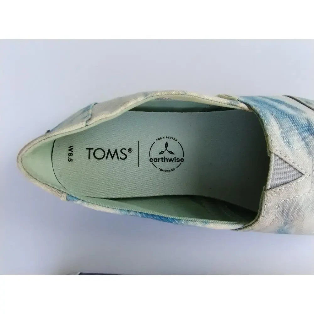 Toms Women's Earthwise Classic Plant Dyed Blue, Grey, White  Multi Tie Dye 6.5